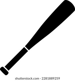 Baseball bat isolated vector silhouette.