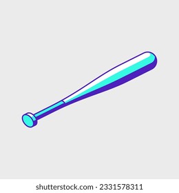 Baseball bat isometric vector illustration