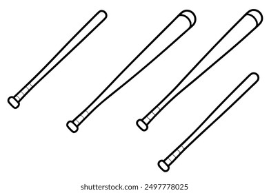 Baseball Bat line art stylish graphic