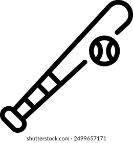 Bate de béisbol línea icono ilustración Vector