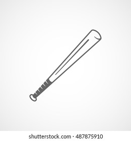 Baseball Bat Line Icon On White Background