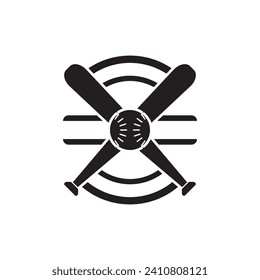 Baseball bat logo icon design vector illustration design template