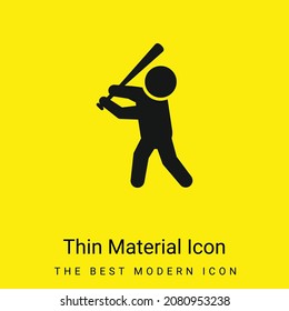Icono mínimo de material amarillo brillante de la Bata de béisbol