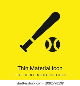 Baseball Bat minimal bright yellow material icon