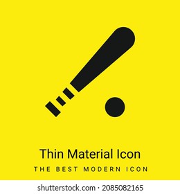 Icono mínimo de material amarillo brillante de la Bata de béisbol
