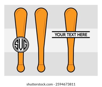 Baseball Bat Monogram, Split Monogram, Circle Monogram, Sports, Baseball Stick, clipart, Ball Silhouette, Baseball Game,