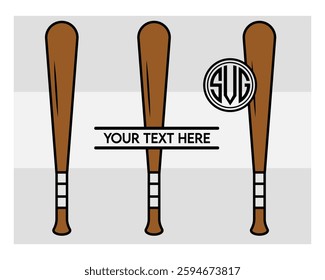 Baseball Bat Monogram, Split Monogram, Circle Monogram, Sports, Baseball Stick, clipart, Ball Silhouette, Baseball Game,