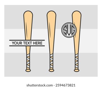 Baseball Bat Monogram, Split Monogram, Circle Monogram, Sports, Baseball Stick, clipart, Ball Silhouette, Baseball Game,