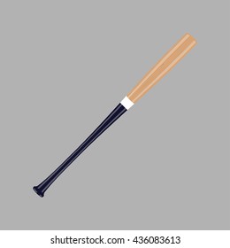 Baseball bat on a gray background. Vector illustration