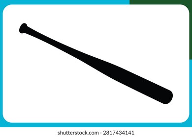 Baseball bat on white background with blue border sports equipment
