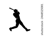 baseball bat player silhouette vector template