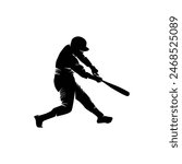 baseball bat player silhouette vector template