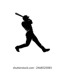 baseball bat player silhouette vector template