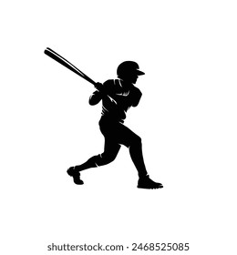 baseball bat player silhouette vector template