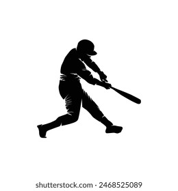 baseball bat player silhouette vector template