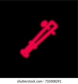 Baseball bat red glowing neon ui ux icon. Glowing sign logo vector
