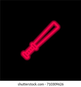 Baseball bat red glowing neon ui ux icon. Glowing sign logo vector