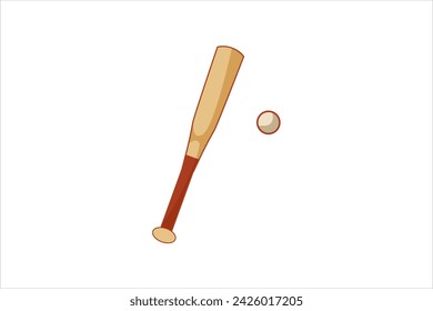 Baseball Bat Retro Flat Sticker Design