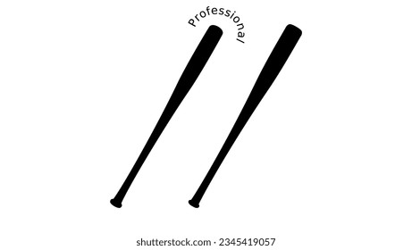 Baseball bat silhouette, high quality vector