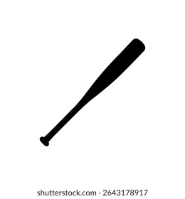 Baseball bat silhouette icon vector flat design.