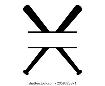 Baseball bat silhouette vector art white background