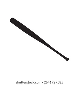 Baseball  bat silhouette vector flat illustration on white background