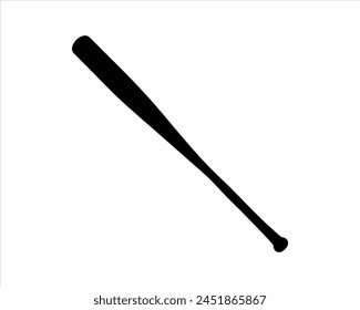 Baseball bat silhouette vector illustration isolated on white background