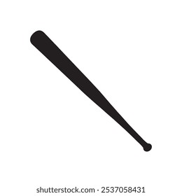 Baseball bat silhouette vector illustration. Baseball bat icon sign.