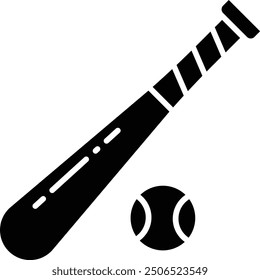 Baseball Bat solid glyph vector illustration