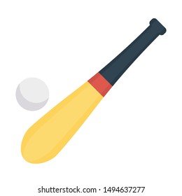 baseball bat for baseball sport flat icon 