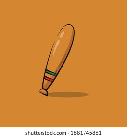 Baseball Bat or Stick Cartoon Icon Seamless and Unique Vector Design. Format EPS and PNG too. For T-Shirt Design, Logo Design, Sticker and  Etc