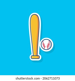 baseball bat style sticker vector illustration,sports equipment design