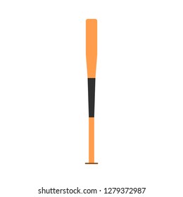 Baseball bat symbol competition element vector icon. Wooden flat silhouette sport club.