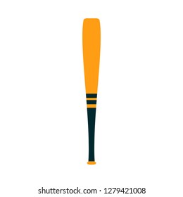 Baseball bat symbol competition element vector icon. Wooden flat silhouette sport club.