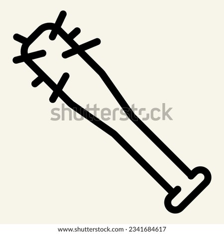 Baseball bat with thorns line icon. Weapon vector illustration isolated on white. Barbed bat outline style designed for and app. Eps 10.