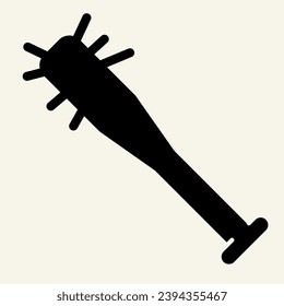 Baseball bat with thorns solid icon. Weapon vector illustration isolated on white. Barbed bat glyph style design, designed for web and app. Eps 10