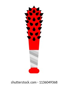 Baseball bat with thorns. Weapon bully vector illustration
