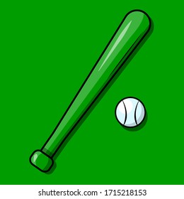 baseball bat and baseball vector