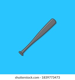 Baseball Bat Vector Icon Illustration. Sticks For Baseball Flat Icon