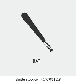 Baseball bat vector icon solid grey