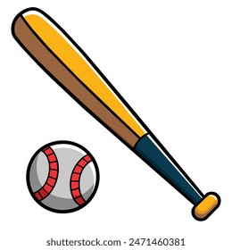 
Icono de Ilustración vectorial de bate de béisbol