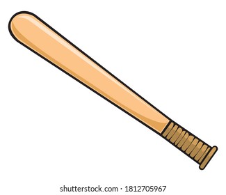 baseball bat vector illustration,isolated on white background, top view