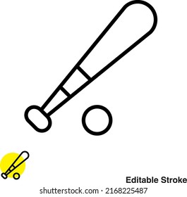 Baseball Bat Vector Line Icon