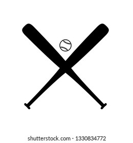 Baseball Crossed Bats Ball Stock Vector (Royalty Free) 193903640 ...