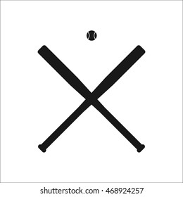 Baseball bats and ball symbol sign simple icon on background