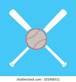 Baseball bats and ball, vector 