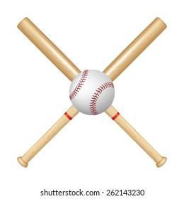 Baseball bats and ball. Vector EPS10 illustration. 