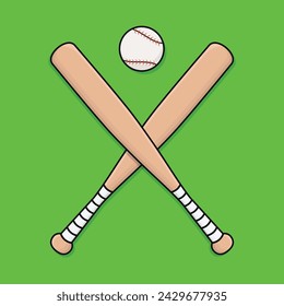 Baseball bats and ball vector illustration