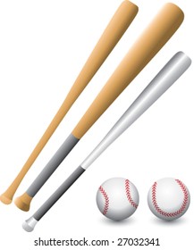 Baseball bats and balls