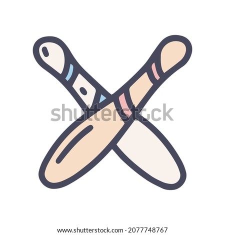 baseball bats color vector doodle simple icon